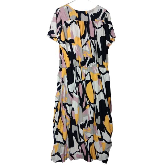 Lascana for Venus Maxi Dress XL Colorful Dress Elastic Waist Yellow and Black - Picture 4 of 12